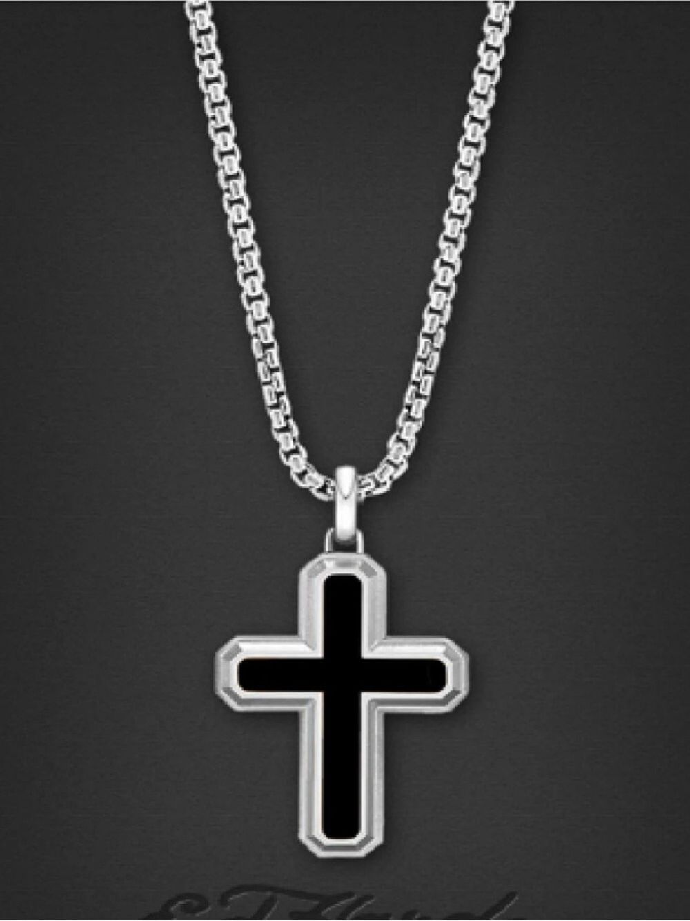 ED HARDY MEN’S 26” CROSS PENDANT NECKLACE